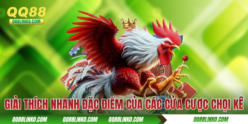 Giải thích nhanh đặc điểm của các cửa cược chọi kê
